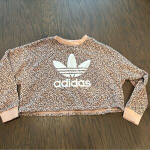 Adidas women’s crop top sweatshirt top, size large